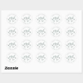 Dusty Sage | Gepersonaliseerde weddenschap Ronde Sticker (Vel)