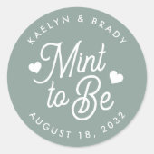 Dusty Sage | Gepersonaliseerde weddenschap Ronde Sticker (Voorkant)