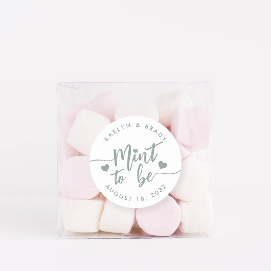 Dusty Sage | Gepersonaliseerde weddenschap Ronde Sticker