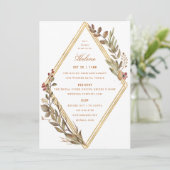 Dusty Sage Gold Diamond Rust Herfst Vrijgezellenfe Kaart (Staand voorkant)