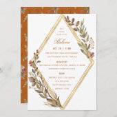 Dusty Sage Gold Diamond Rust Herfst Vrijgezellenfe Kaart (Voorkant / Achterkant)