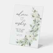 Dusty Sage Green Advies & Wishes Pedes Pedestal Reclamebord Met Voetstuk (Voorkant)