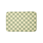 Dusty Sage Green and Butter Yellow Checkerboard Badmat (Voorkant)
