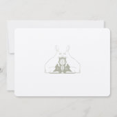 Dusty Sage Green Bewaar de Datum Konijn Scrollwork Kaart (Achterkant)