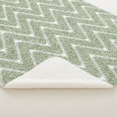Dusty Sage Green Chevron Pattern Sherpa Deken (3/4)
