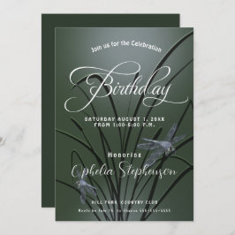 Dusty Sage Green Dragonfly Birthday Kaart