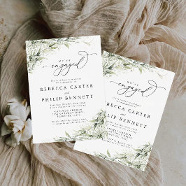 Dusty Sage green Engagement Party Invitation Kaart