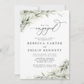 Dusty Sage green Engagement Party Invitation Kaart (Voorkant)