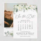 Dusty Sage Green Flat Save the Date Kaart (Voorkant / Achterkant)
