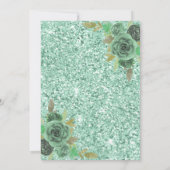 Dusty Sage Green Floral Butterfly Quinceanera Kaart (Achterkant)