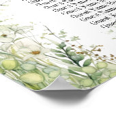 Dusty Sage Green Flowers 11 Tafels Trouwstoelen Poster (Hoek)