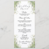 Dusty Sage Green Flowers 4x9'' Wedding Menu (Voorkant)