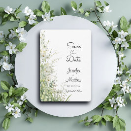 Dusty Sage Green Flowers 5x7" Save The Date