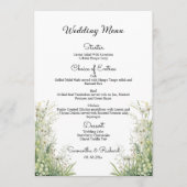 Dusty Sage Green Flowers 5x7'' Wedding Menu (Voorkant)