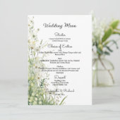 Dusty Sage Green Flowers 5x7'' Wedding Menu (Staand voorkant)