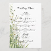 Dusty Sage Green Flowers 5x7'' Wedding Menu (Voorkant)