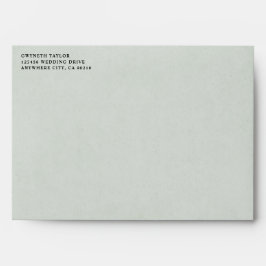 Dusty Sage Green Greenery Geometric Rustic Wedding Envelop