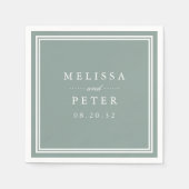 Dusty Sage Green | Klassieke persoonlijke bruiloft Servet (Voorkant)