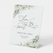 Dusty Sage Green Love is een zoet teken Reclamebord Met Voetstuk (Voorkant)