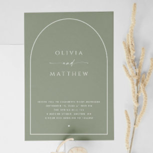 Dusty Sage Green Minimalist Arch Wedding. Foto QR Kaart