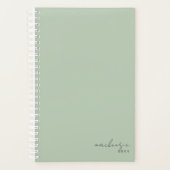 Dusty Sage Green Simple Minimalist op maat Planner (Voorkant)
