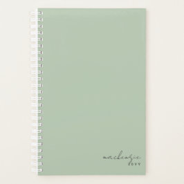 Dusty Sage Green Simple Minimalist op maat Planner