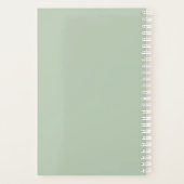 Dusty Sage Green Simple Minimalist op maat Planner (Achterkant)