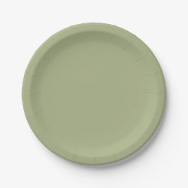 Dusty Sage Green Solid Color Papieren Bordje