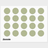 Dusty Sage Green Solid Color Ronde Sticker (Vel)