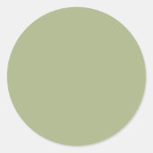 Dusty Sage Green Solid Color Ronde Sticker (Voorkant)