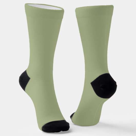 Dusty Sage Green Solid Color Sokken (Gebogen)