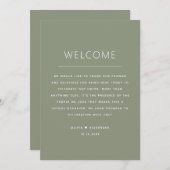 Dusty Sage Green Timeline | Wedding Itinerary  Kaart (Voorkant / Achterkant)