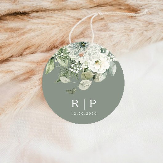 Dusty Sage Green Wedding Classic Ronde Sticker