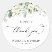 Dusty Sage Green Wedding Classic Ronde Sticker (Voorkant)
