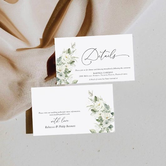 Dusty Sage Green Wedding Details Kaart