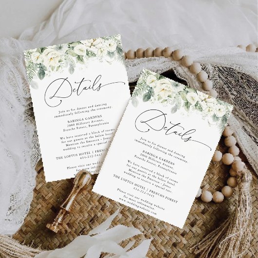 Dusty Sage Green Wedding Details Kaart