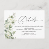 Dusty Sage Green Wedding Details Kaart (Voorkant)