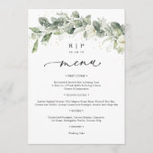 Dusty Sage Green Wedding Flat Menu (Voorkant)