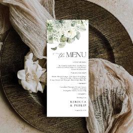 Dusty Sage Green Wedding Flat Menu