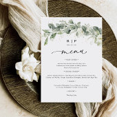 Dusty Sage Green Wedding Flat Menu