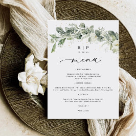 Dusty Sage Green Wedding Flat Menu