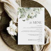 Dusty Sage Green Wedding Flat Menu