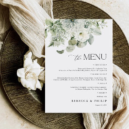Dusty Sage Green Wedding Flat Menu