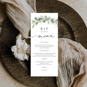 Dusty Sage Green Wedding Flat Menu