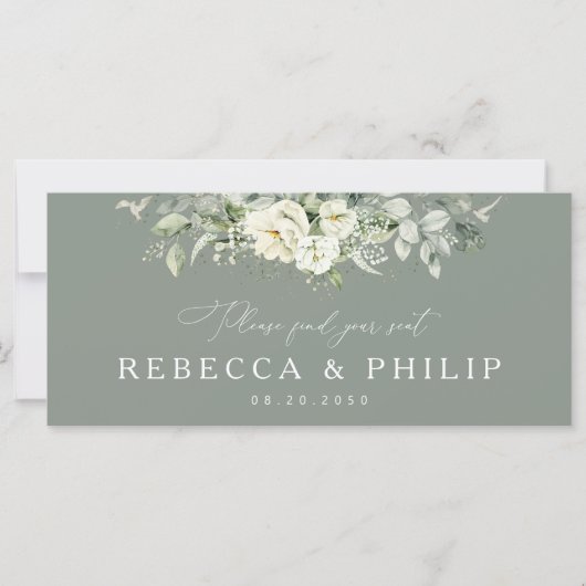 Dusty Sage Green Wedding Head Table Sign (Voorkant)