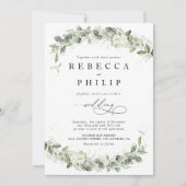 Dusty Sage Green Wedding Invitation Kaart (Voorkant)