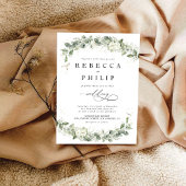 Dusty Sage Green Wedding Invitation Kaart