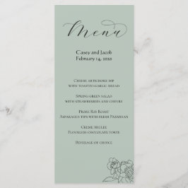 Dusty Sage Green Wedding Menu