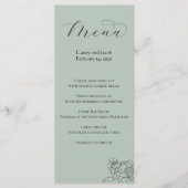 Dusty Sage Green Wedding Menu (Voorkant)