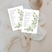Dusty Sage Green Wedding Program Hand Fan Handwaaier